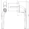 Mighton Eleganza Casement Handle Cranked Left - Image 3