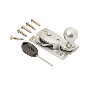 Hooklock Plain Knob Wide Arm - Satin Chrome