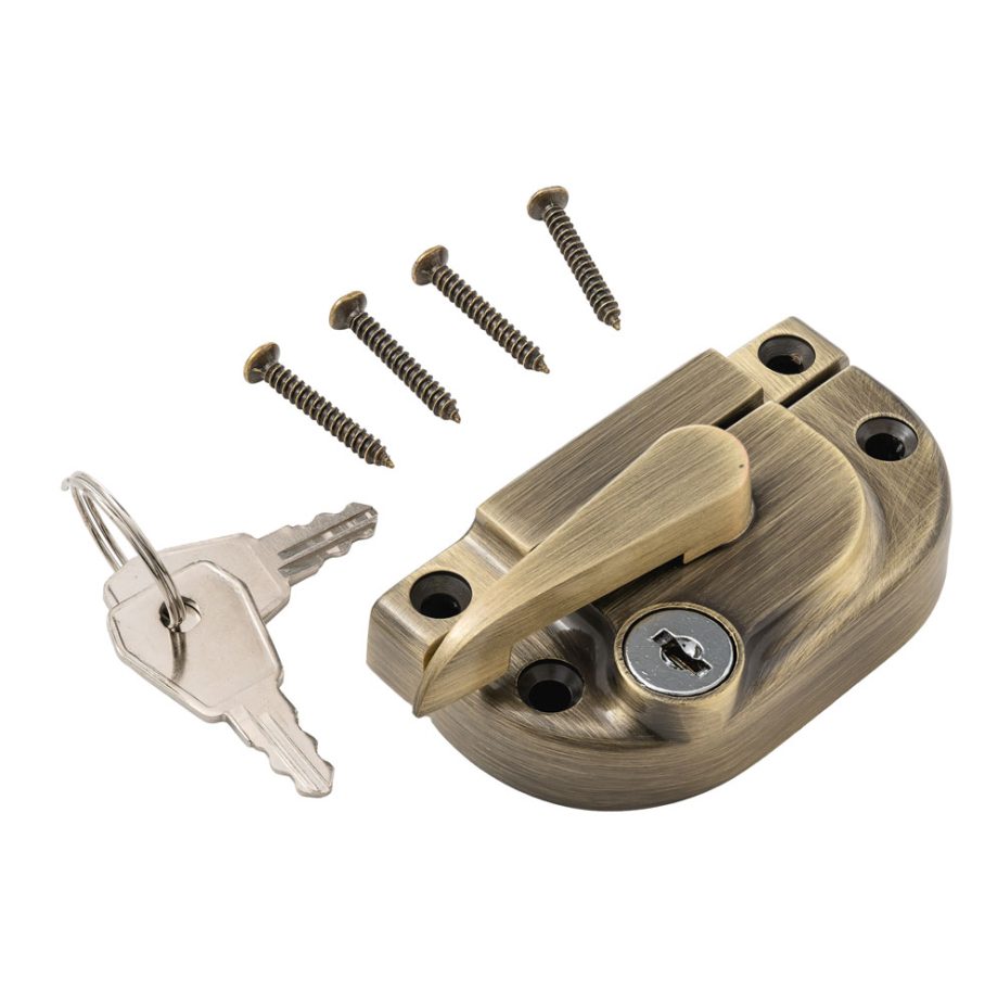 Securifitch Fastener Antique Brass Right-Hand Locking