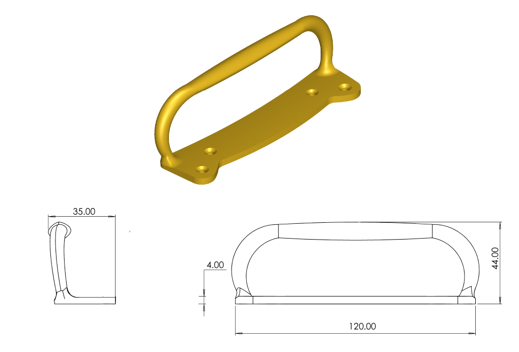 Traditional Ornate Sash Handle (Large) - Image 2